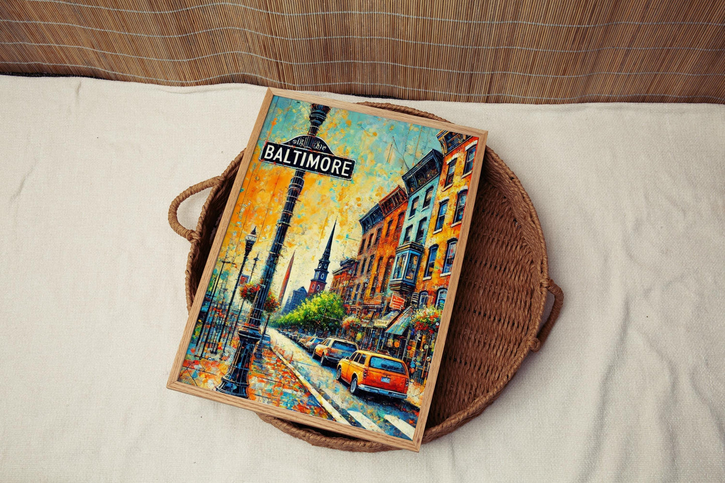 Decor Baltimore Wall Art Print, Maryland Travel Poster & USA City Skyline, Housewarming Gift, Maryland Home Decor