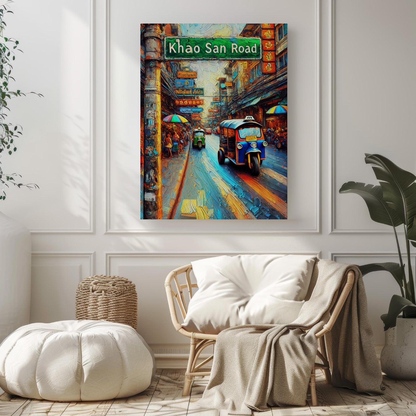 Khao San Road Wall Art Print, Bangkok Travel Poster, Thailand Gift, Khao San Rd Map, Housewarming Decor, Thai Travel Art, Unique Souvenir