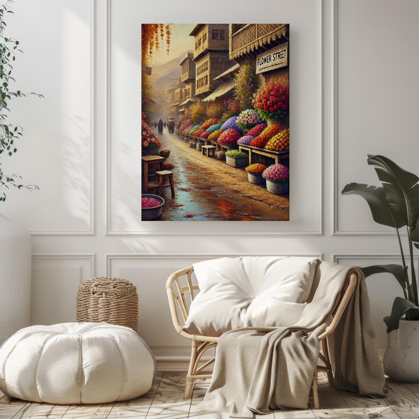 Flower Street Wall Art, Kabul Print, Afghanistan Travel Poster, City Gift, Travel Souvenir, Fine Art Street Sign, Vibrant Home Decor