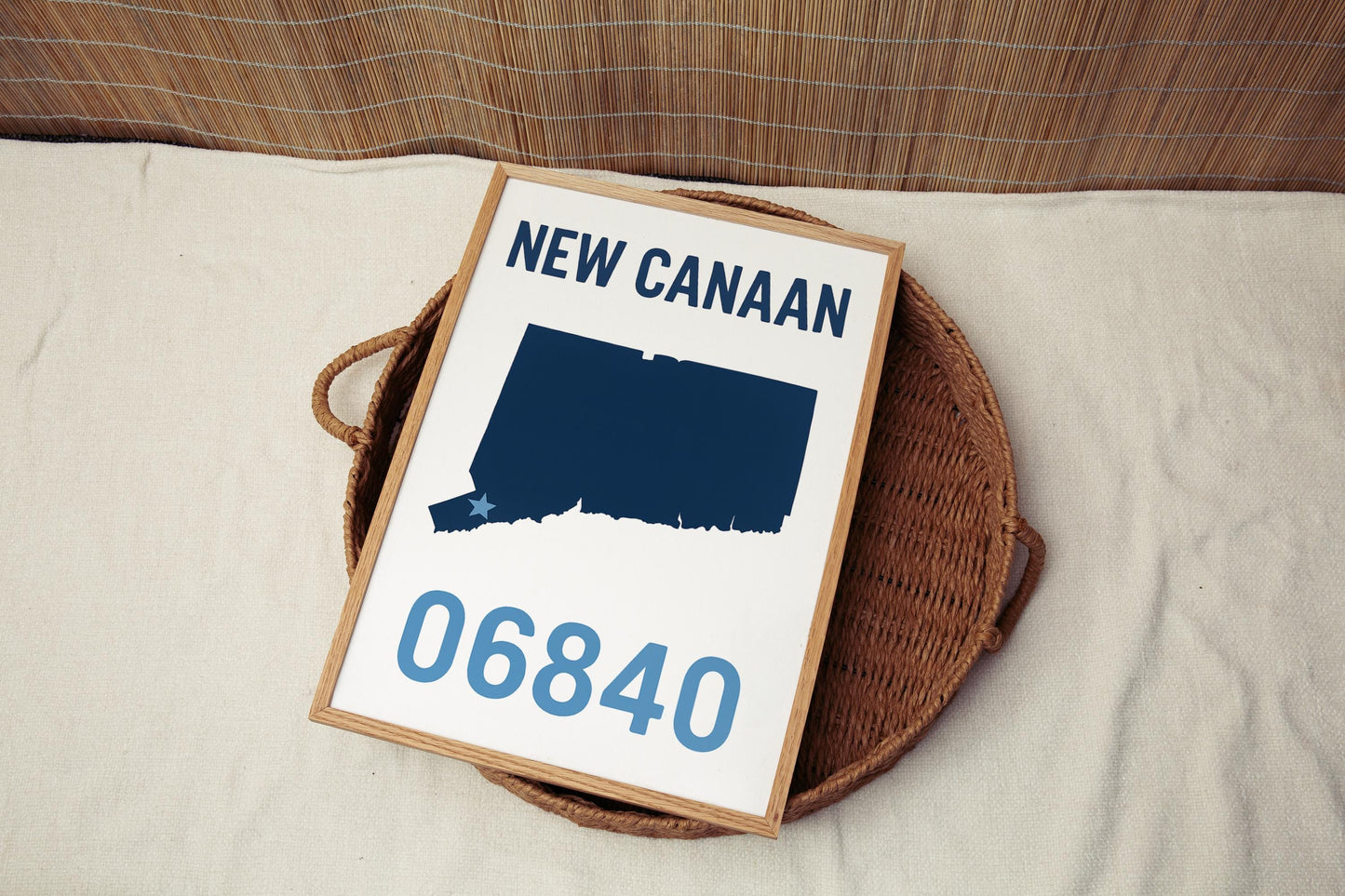 New Canaan Wall Art, Connecticut Print, Town/Burrow Poster, City Gift, Travel Souvenir, Connecticut Decor, Personalized Keepsake, *Custom