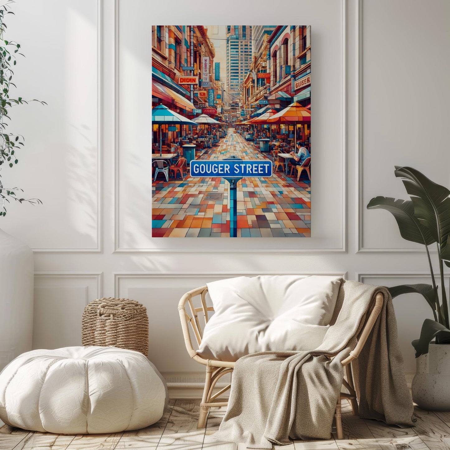 Gouger Street Wall Art, Adelaide Print, Australia Decor, Cityscape Travel Poster, Lively Market Scene, Personalized Gift, Housewarming Gift