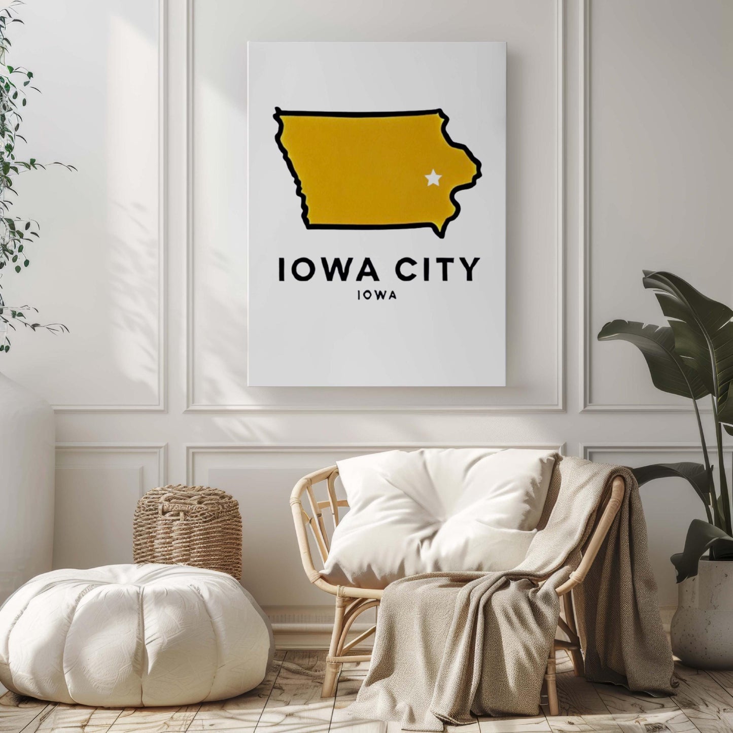 Iowa City Print - Travel Wall Art, Home Decor, College Gift, Housewarming & Iowa Souvenir, Unique Iowa Art for Living Room or Office
