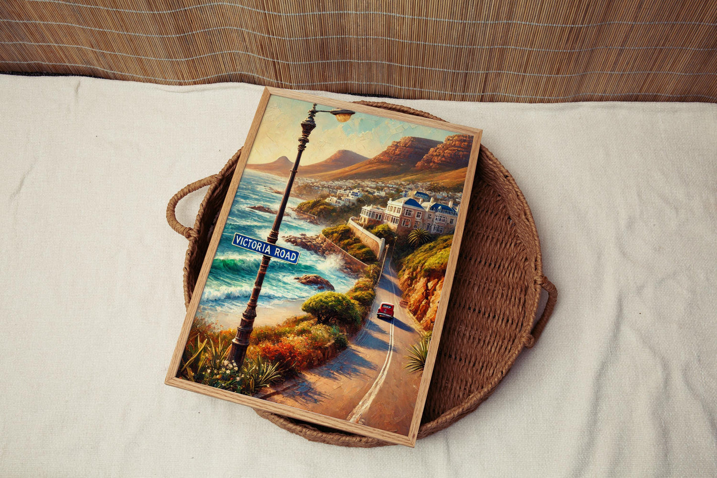 Victoria Road Wall Art Cape Town Print South Africa Travel Poster Coastal Scene Scenic Route Gift for Travelers Home Décor