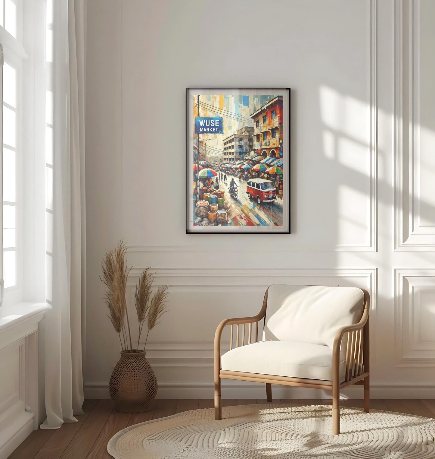 Wuse Market Street Wall Art, Abuja Travel Print, Nigeria Gift, Wuse Market Street Poster, Housewarming & Home Decor Nigeria Art