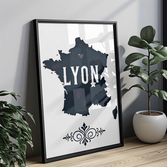 France Lyon Wall Art Print – Travel Decor, France Gift, Housewarming Wall Artwork, Modern Home Decoration