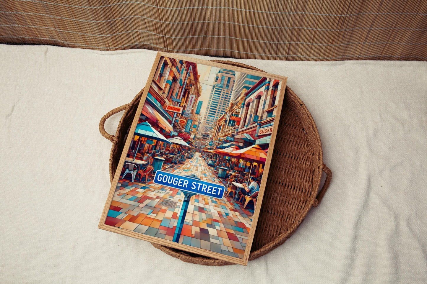 Gouger Street Wall Art, Adelaide Print, Australia Decor, Cityscape Travel Poster, Lively Market Scene, Personalized Gift, Housewarming Gift