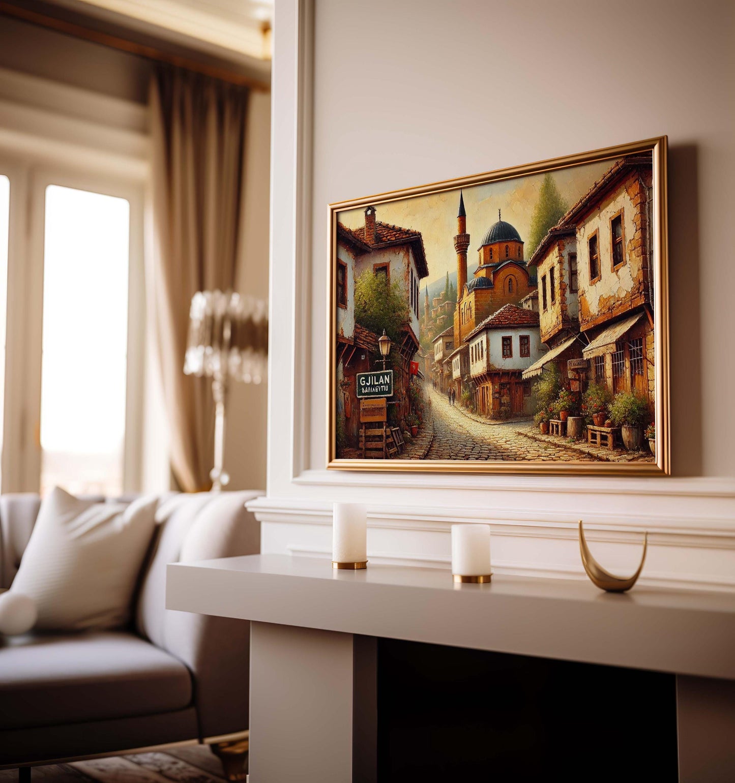 Gjilan Art Wall Print - Kosovo Travel Poster, European City Gift, Housewarming Decor, Gjilan Wall Art Map, Unique Kosovo Artwork