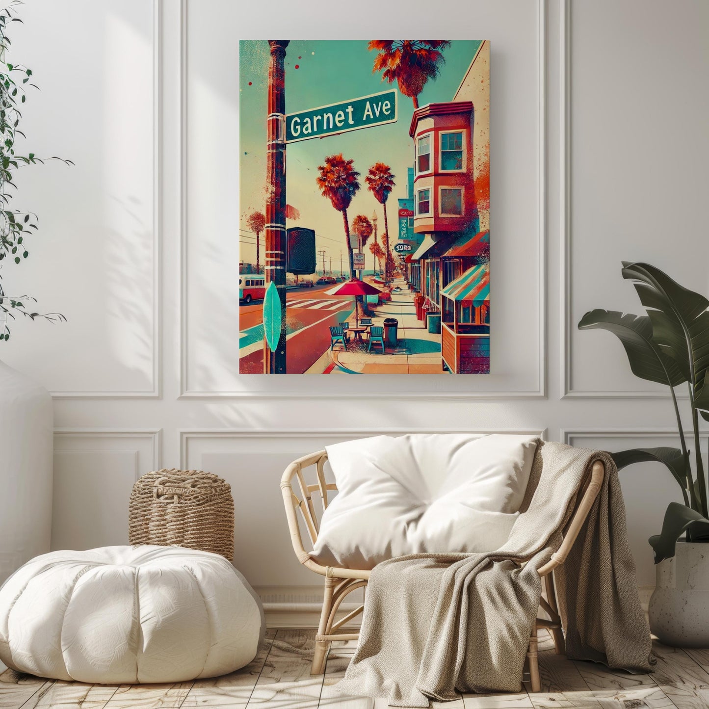 Wall Art Garnet Avenue Print Pacific Beach Travel Poster California Gift Housewarming Coastal Decor