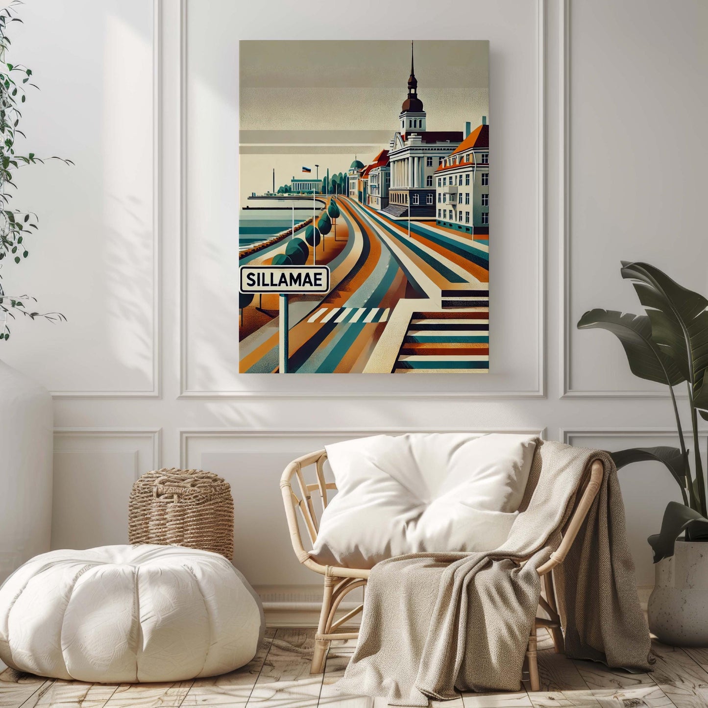 Sillamae Art Print - Estonia Travel Poster, European City Wall Art, Housewarming Gift, Sillamae Map Decor, Estonia Cityscape Illustration