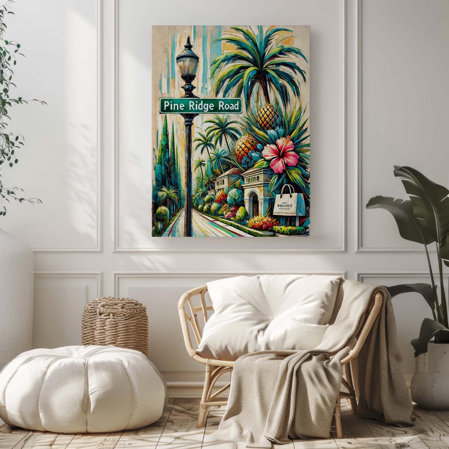 Naples Art Pine Ridge Road Wall Art Print - Florida Travel Poster, Housewarming & Florida Gift, FL Home Decor
