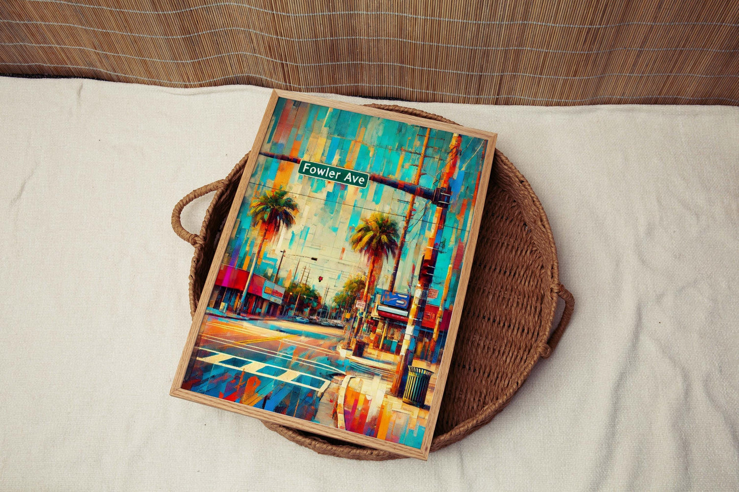 Fowler Ave Print - Tampa Florida Wall Art Travel Poster, Housewarming & Florida Gift, Fowler Avenue Travel Art Decor