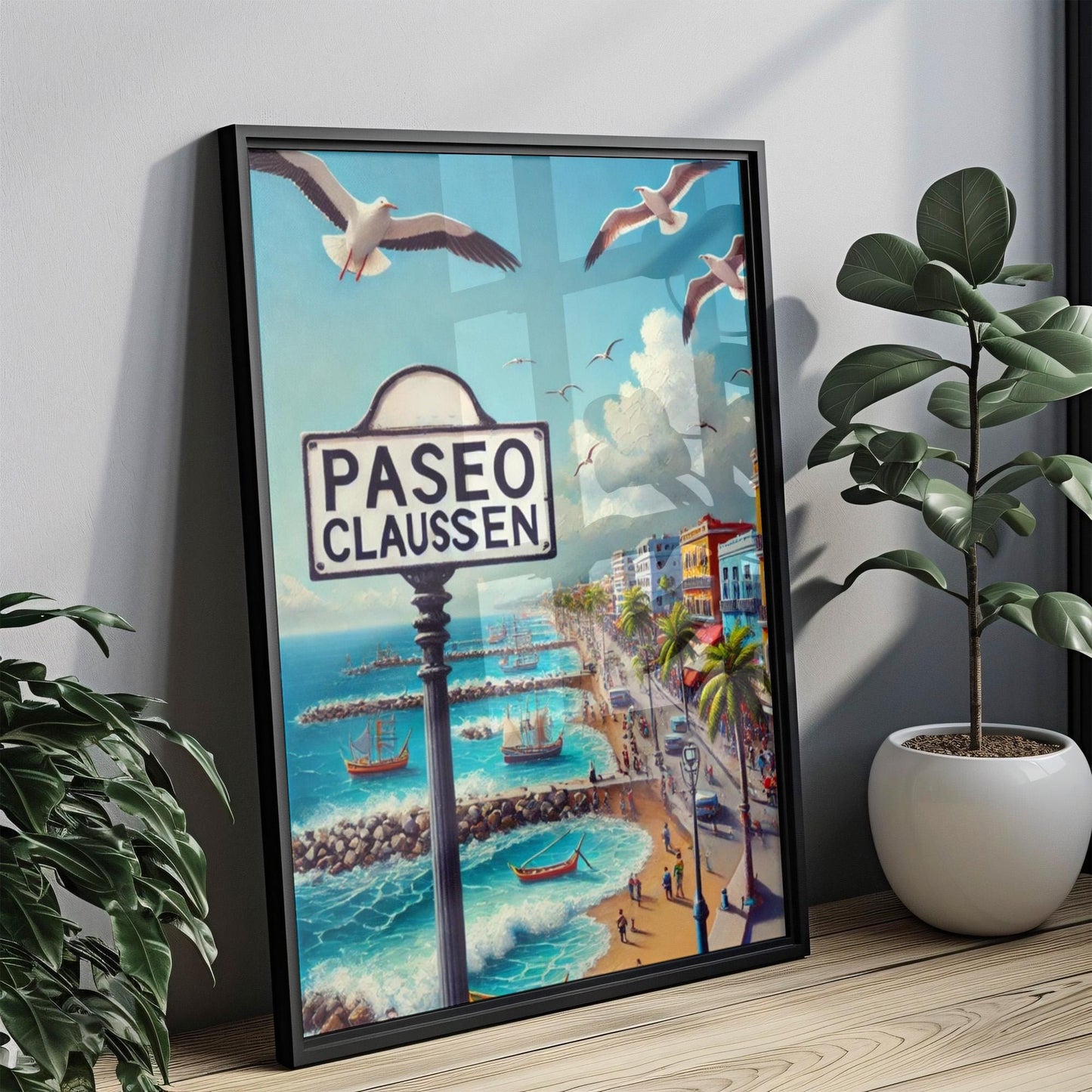 Mexico Wall Art Paseo Claussen Print β Travel Poster, Mexican Decor, Housewarming Gift,Colorful Mexico Travel Print,Unique Mexico Gift Ideas