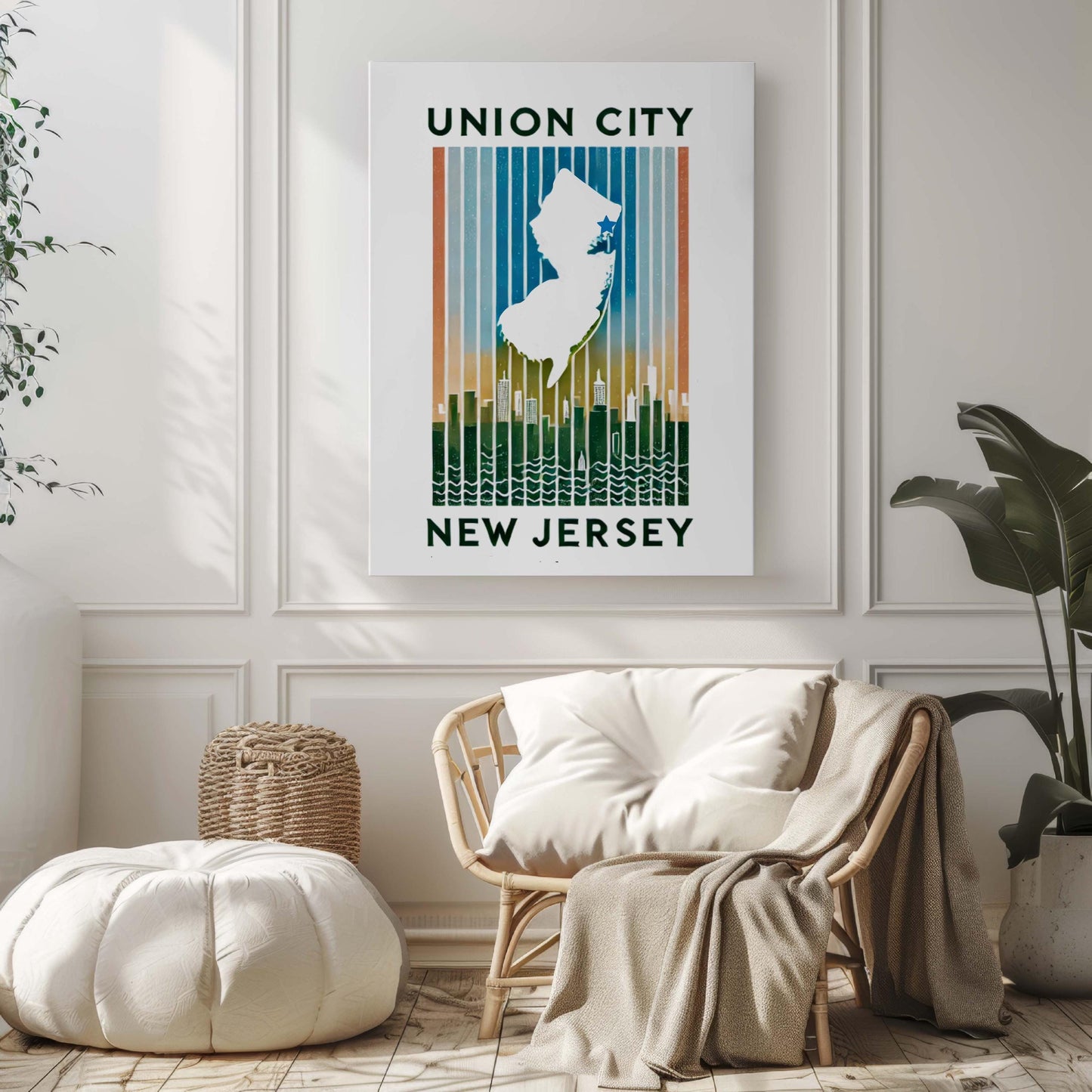 Union City Print New Jersey Wall Art Travel Home Decor College Dorm Gift Housewarming Present