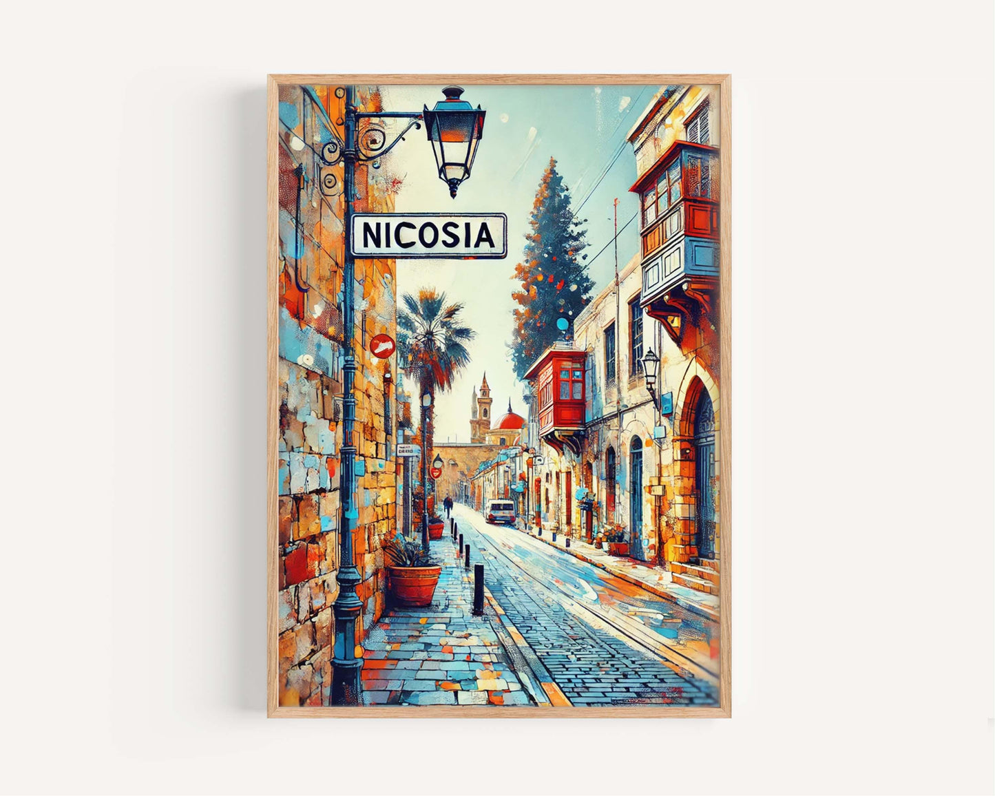 Nicosia Art Print – Cyprus City Wall Art, Travel Poster, European Home Decor, Housewarming Gift, Nicosia Travel Map, Cyprus Artwork