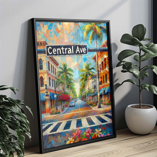 Central Ave Print – Naples Florida Wall Art, Travel Poster, Florida Gift, Housewarming Decor, Coastal Beach Art, FL Travel Print