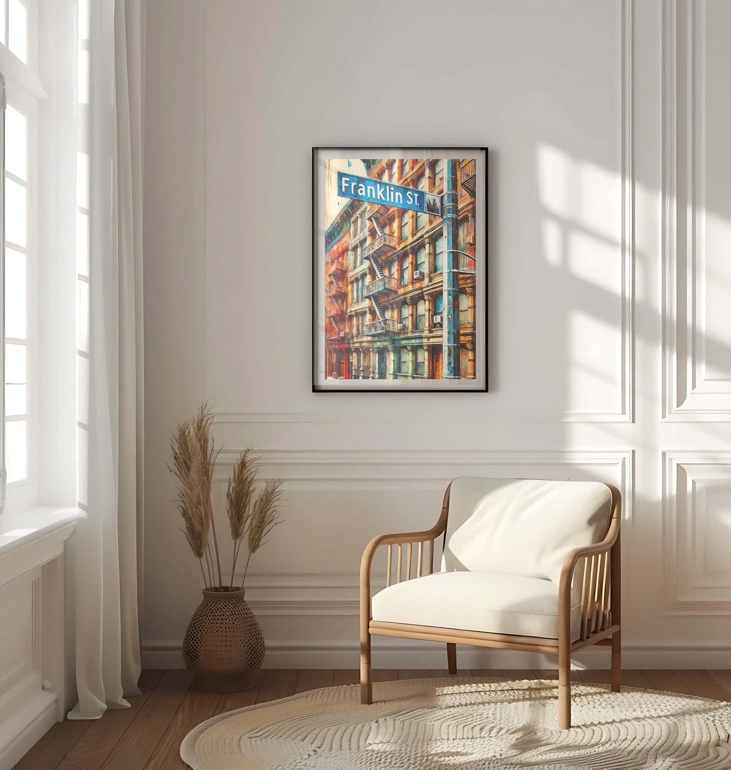Franklin St Print Manhattan Wall Art, NYC Travel Poster, New York City Gift, Housewarming Decor, Franklin Street Map Illustration