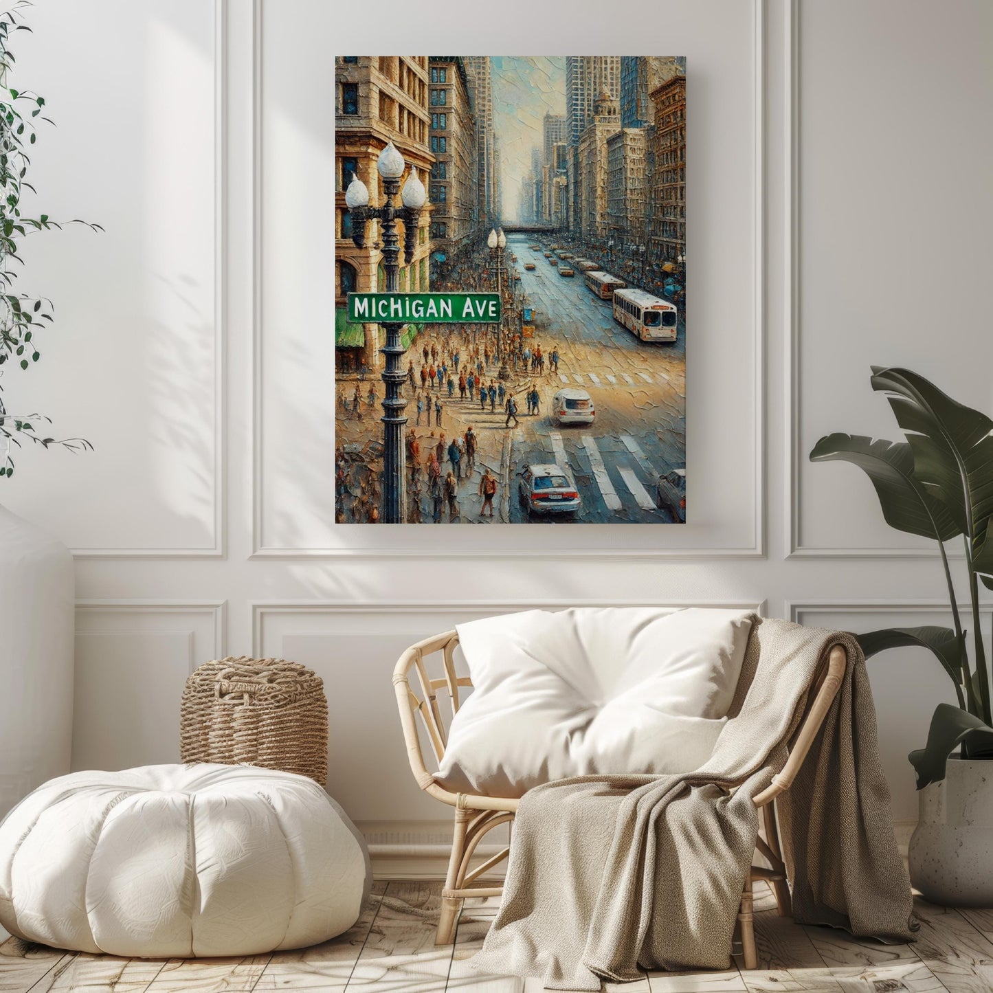 Chicago Michigan Ave Wall Art Print - Travel Poster, Illinois Gift, Chicago Decor, Housewarming & Cityscape Art, Perfect for Home or Office