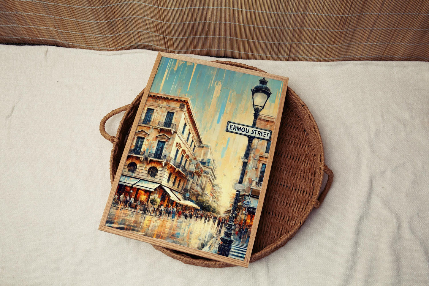 Ermou Street Wall Art, Athens Cityscape Print, Greece Travel Souvenir, Greek Home Decor, Travel Poster, Greece Gift