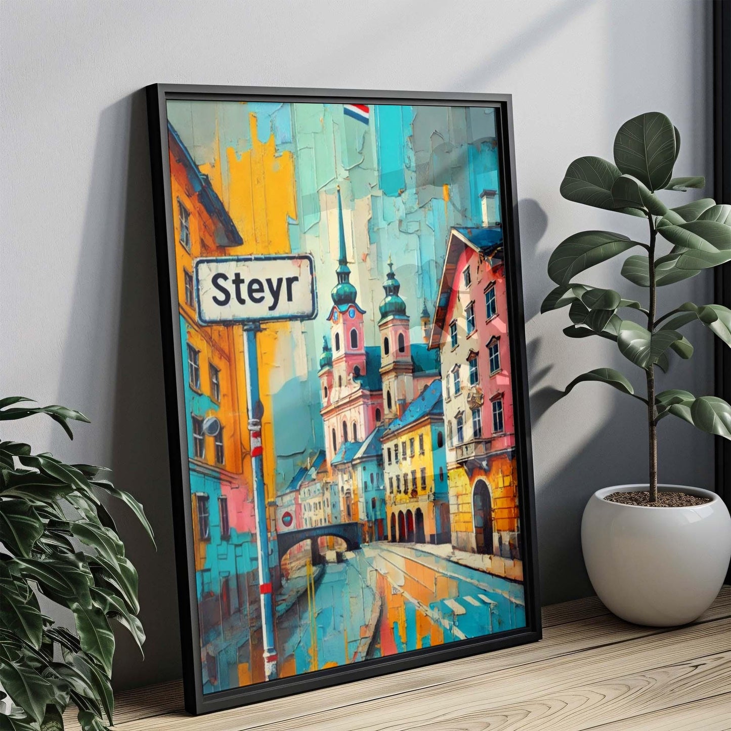 Steyr Art Wall Print - Austria City Travel Poster, European Artwork, Housewarming Gift, Steyr Wall Decor