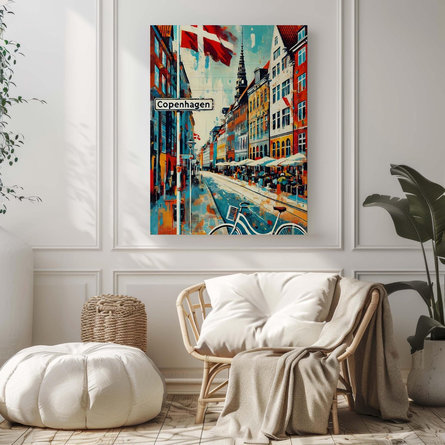 Copenhagen Art Wall Print – Denmark Travel Poster, Housewarming Gift, Scandinavian Cityscape, Europe Home Decor, Modern Minimalist Design