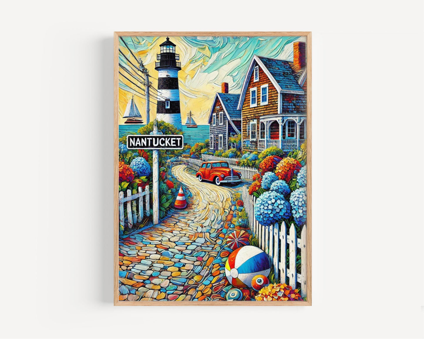 Massachusetts Nantucket Wall Art Print - Travel Poster & USA Home Decor - Perfect Housewarming Gift