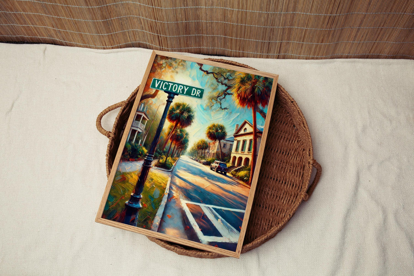 Victory Drive Wall Art, Savannah Georgia Print, Southern Travel Poster, Historic Cityscape, Gift for Georgia Natives, Fine Art Home Decor