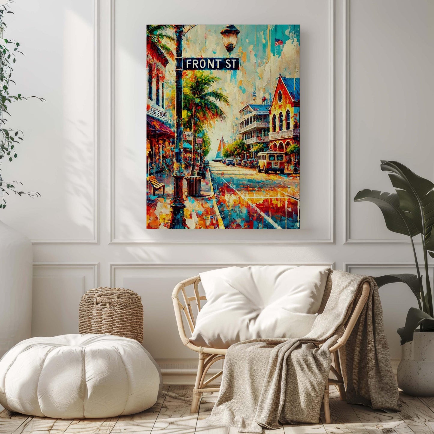 Front St Print Key West Wall Art, Florida Travel Poster, Coastal Home Decor, Housewarming & Florida Gift, Beach Vibes Artwork