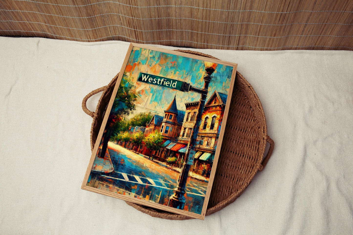 Westfield Wall Art Print - New Jersey Travel Poster, USA Map Decor, Housewarming Gift, American State Art, Westfield NJ Home Decor