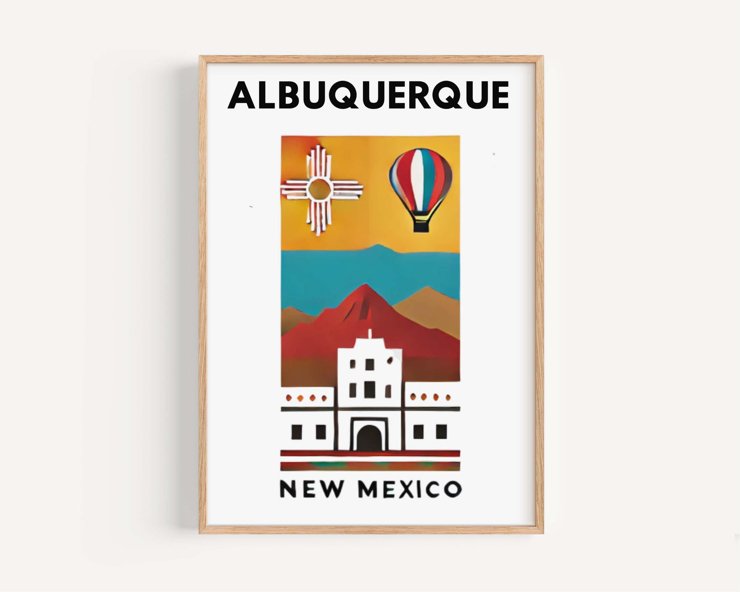 Albuquerque Print Wall Art - New Mexico Decor, Travel Poster, Housewarming & College Gift, Southwestern Home Decoration