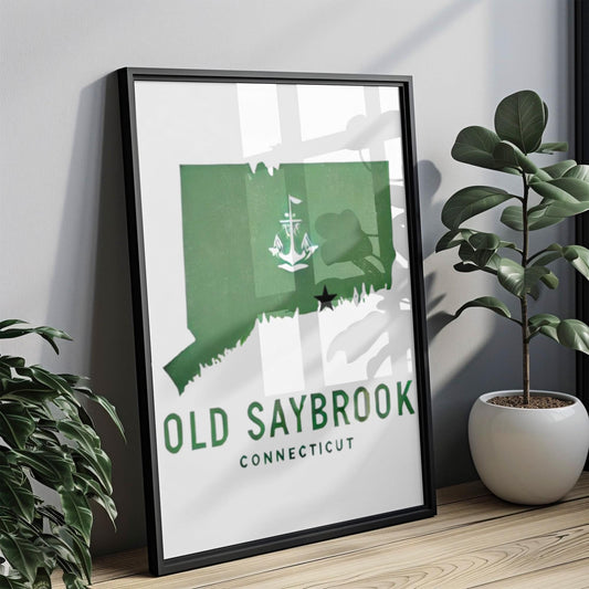 Connecticut Old Saybrook Wall Art Print – Travel Home Decor, CT Gift, College Dorm, Housewarming & Coastal Decoration