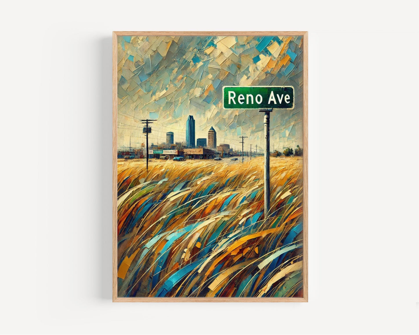 Reno Avenue Wall Art, Oklahoma Print, USA Art, “City” Gift, Travel Souvenir, Travel Poster, “State” Art, PERSONALIZED GIFT