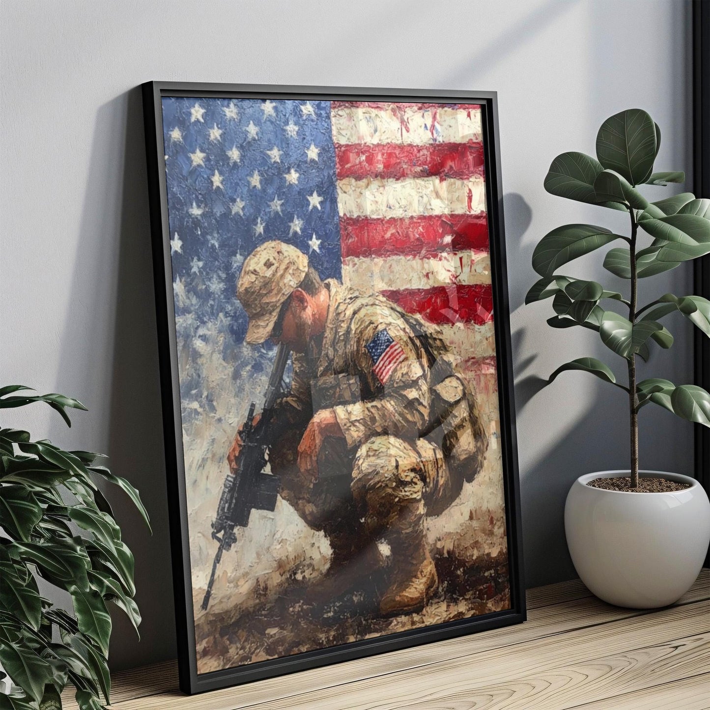 Troop Art Abstract USA Wall Art Patriotic American Independence Poster United States Home Decor
