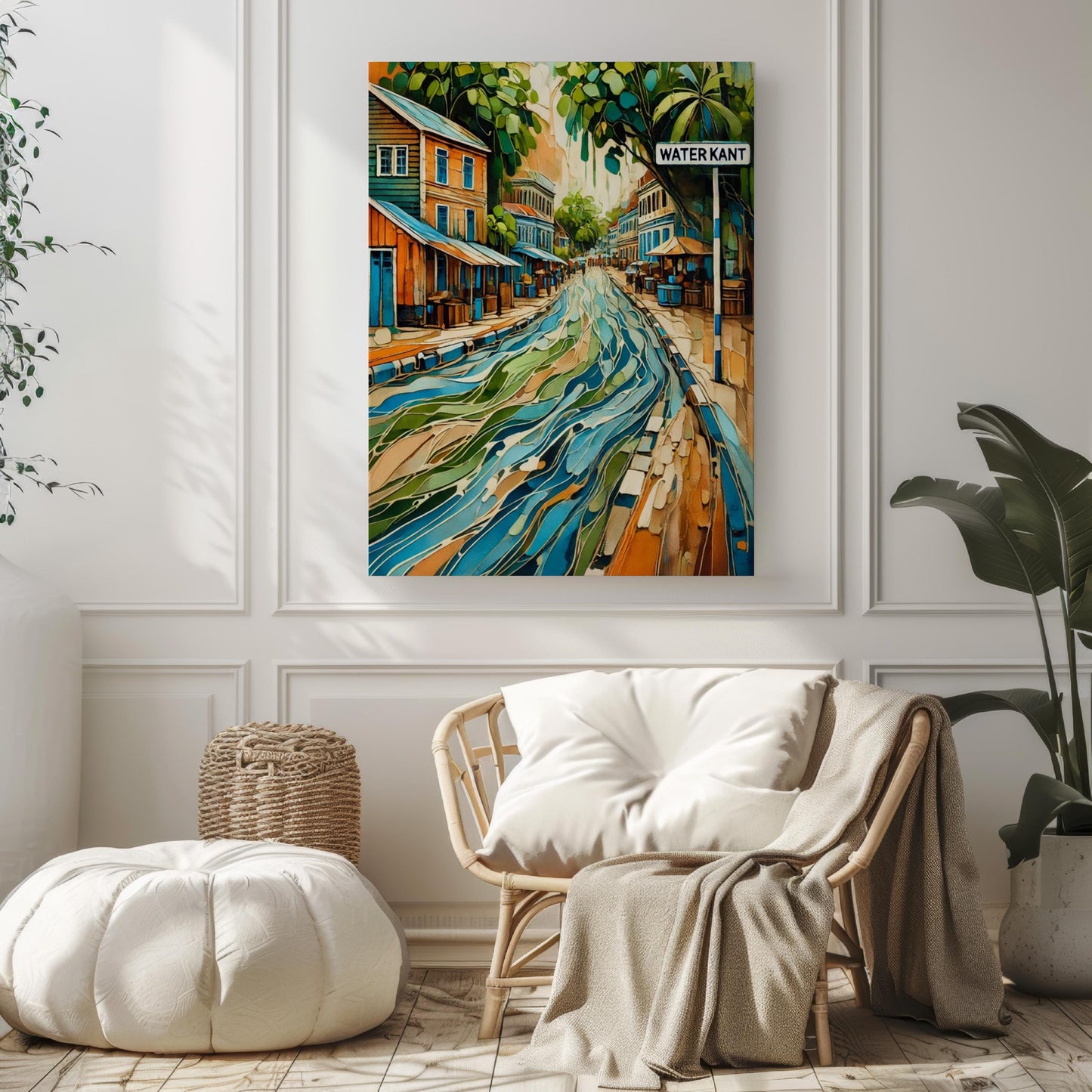 Waterkant Wall Art Print, Paramaribo Riverside Scene, Suriname Cityscape, Travel Souvenir, Vibrant Waterfront Poster, Personalized Gift