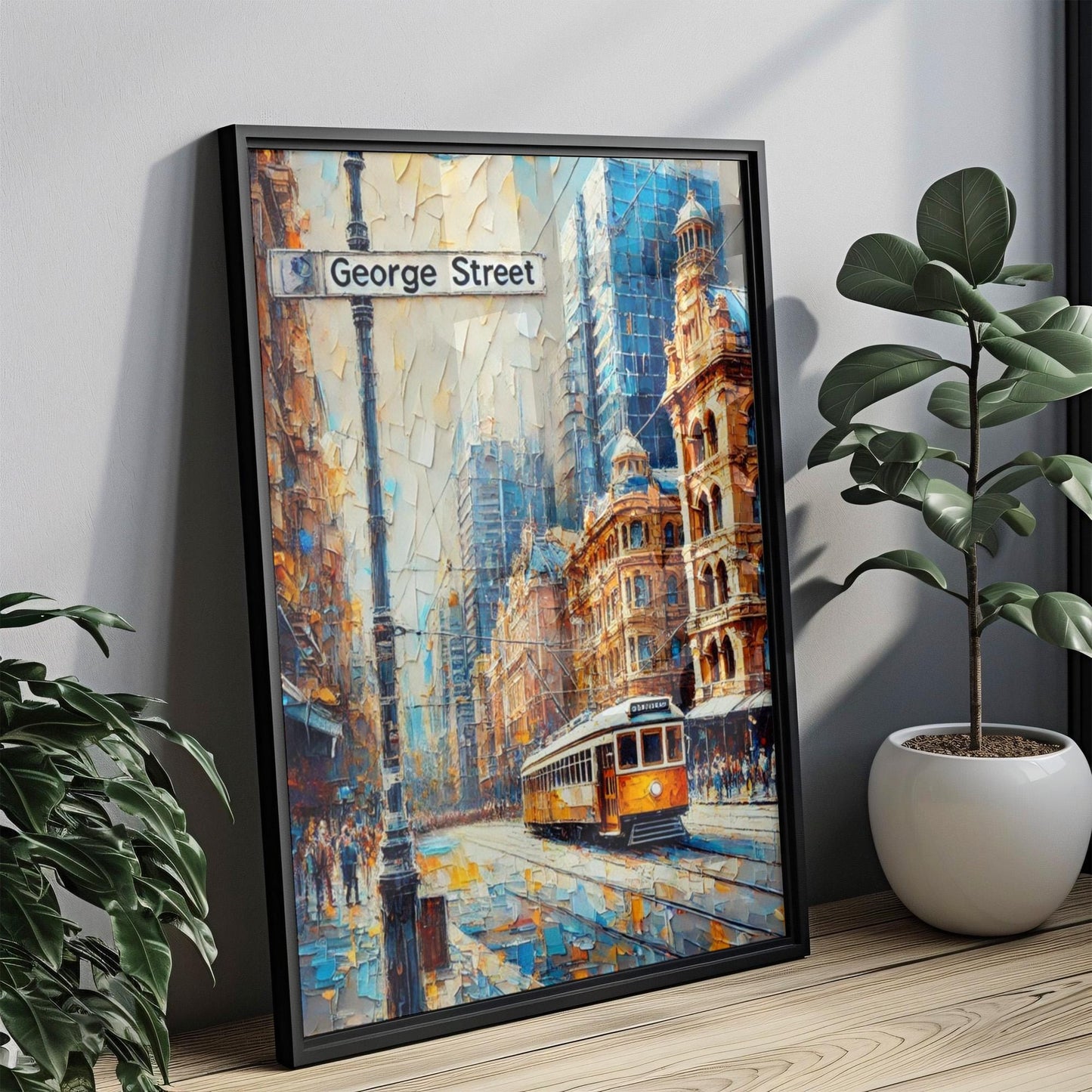Sydney Wall Art George Street Print Travel Poster Australia Gift Housewarming Souvenir Sydney Cityscape Home Decor