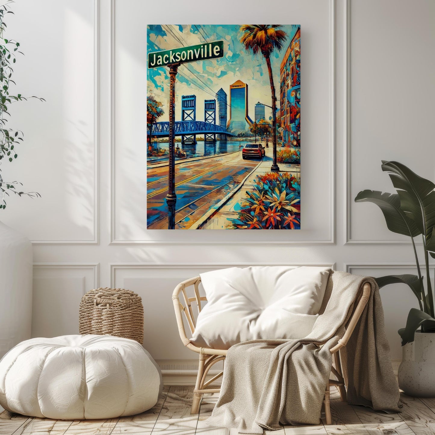 Art Jacksonville Wall Art Print - Florida Travel Poster, USA Decor, Housewarming Gift, Coastal Wall Decor, Florida Gift Idea