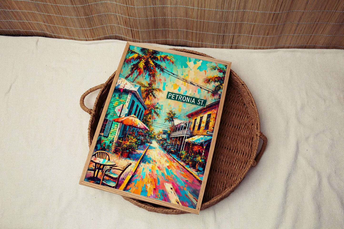 Petronia St Print - Key West Wall Art, Florida Travel Poster, Petronia Street Map, Housewarming & Florida Gift, Coastal Home Decor