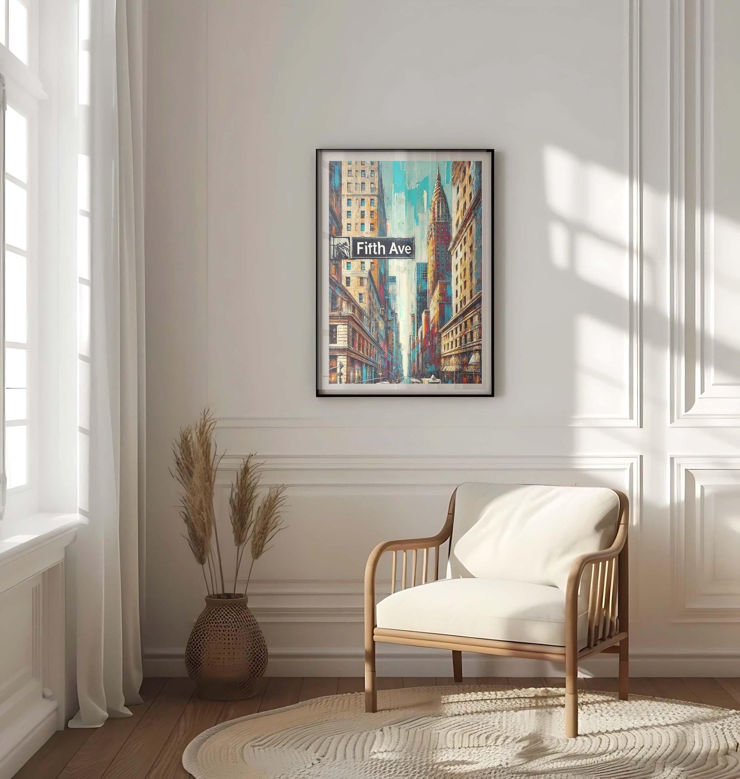 Fifth Ave Print Manhattan Art New York Poster NYC Wall Decor Travel Gift Housewarming Gift