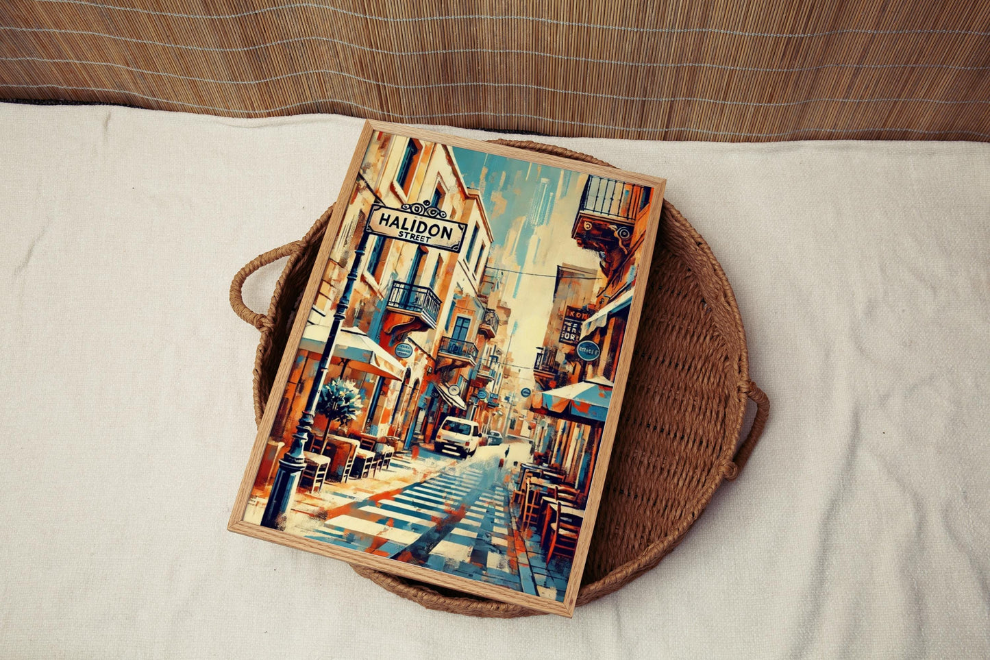 Wall Art Athinas St Print Athens Greece Travel Poster Greek Gift Housewarming Decor Artwork