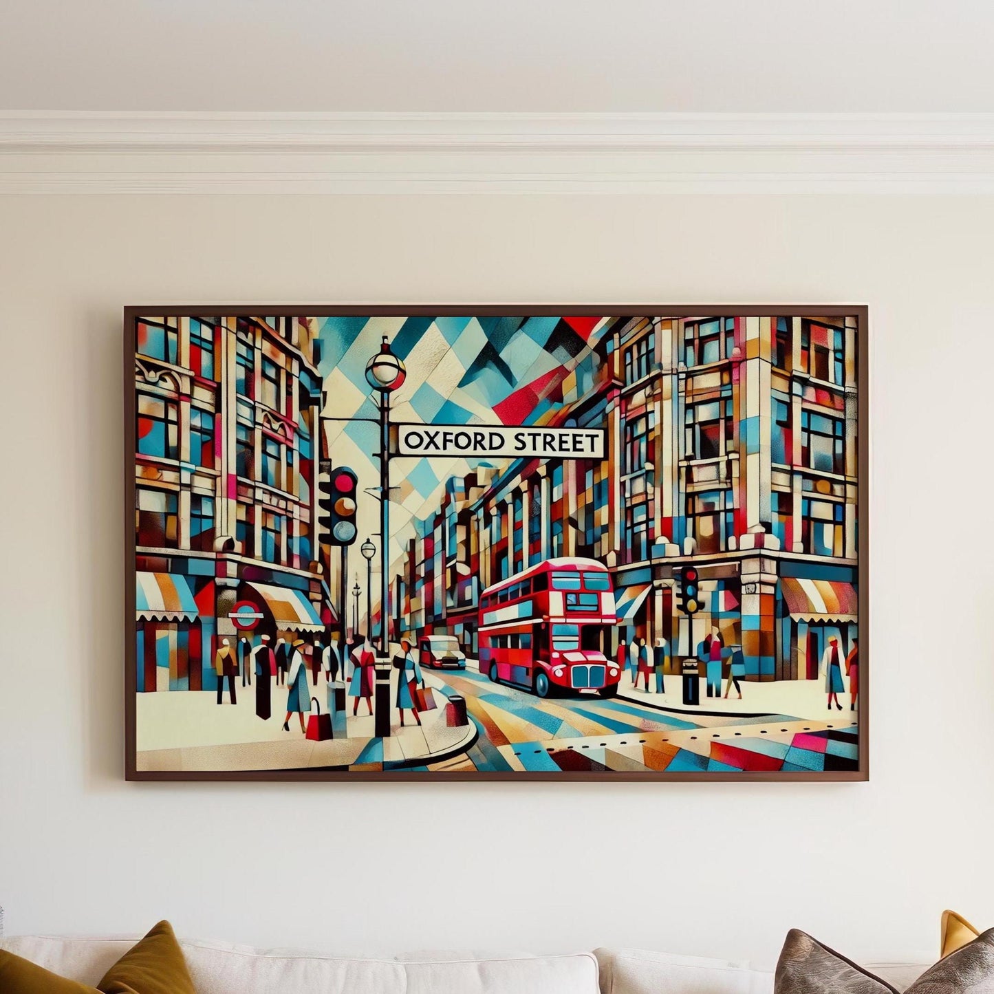 Oxford Street Wall Art Print - London Travel Poster, England Souvenir, Housewarming Gift, English Cityscape Home Decor