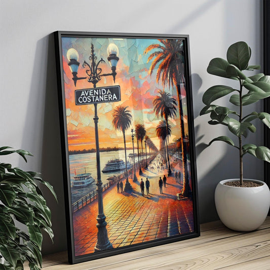 Paraguay Avendia Costanera Wall Art Print – South American Travel Poster, Housewarming Gift, Unique Paraguay Home Decor