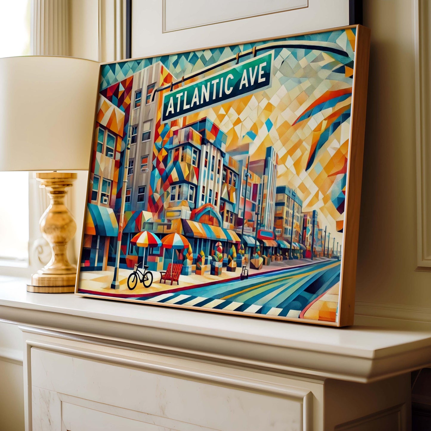 Atlantic Avenue Wall Art Print - Atlantic City Travel Poster, New Jersey Gift, Jersey Shore Home Decor, Housewarming & Travel Wall Art