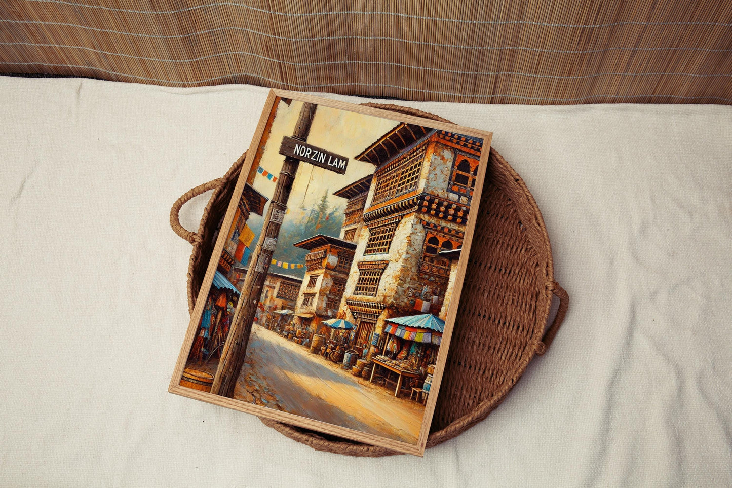 Norzin Lam Wall Art | Thimphu Bhutan Print | Himalayan Culture Travel Poster | Bhutan Souvenir | Personalized Gift | Fine Art Paper