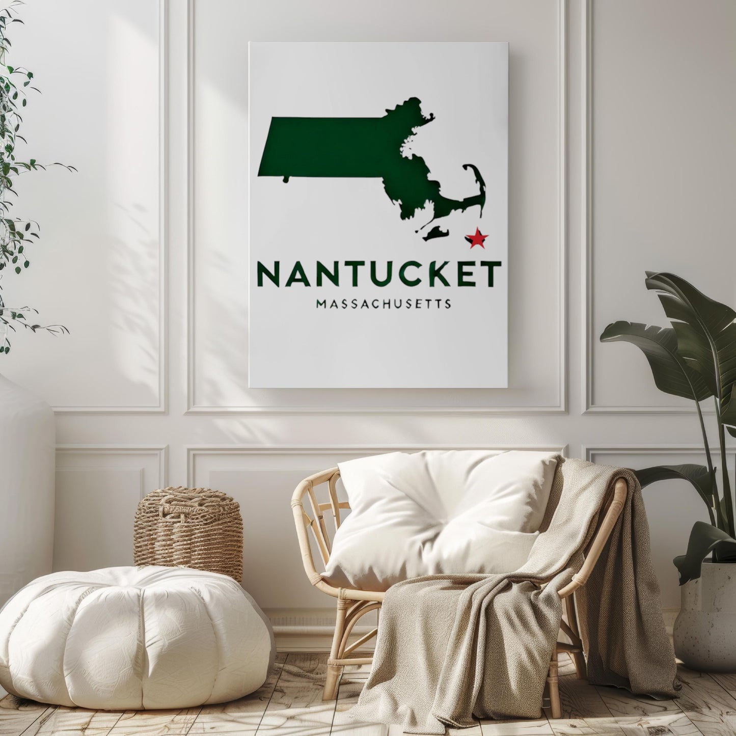 Massachusetts Nantucket Wall Art Print - Travel & College Decor, Housewarming Gift, Scenic MA Home Decoration