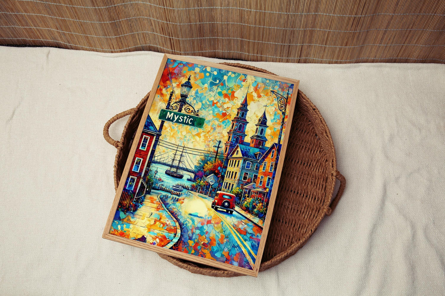 Connecticut Mystic Wall Art Print - Travel Poster & USA Souvenir, Housewarming Gift, Unique Connecticut Artwork