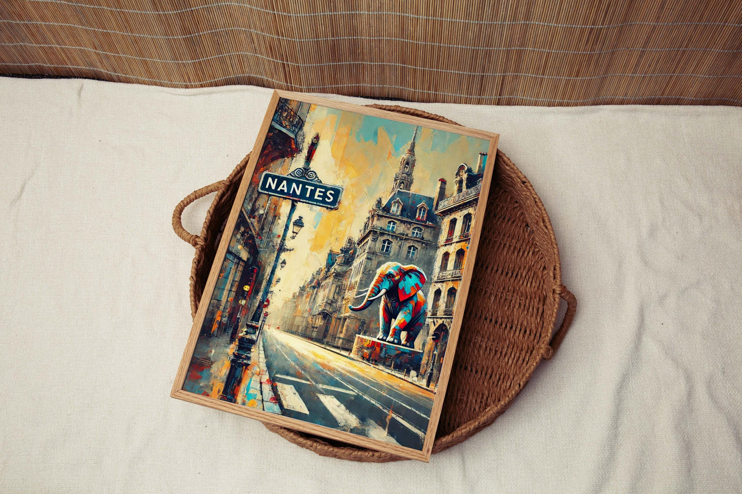 Nantes Art Print: France Travel Poster, French Wall Art, European Artwork, Housewarming Gift, Nantes Cityscape Illustration