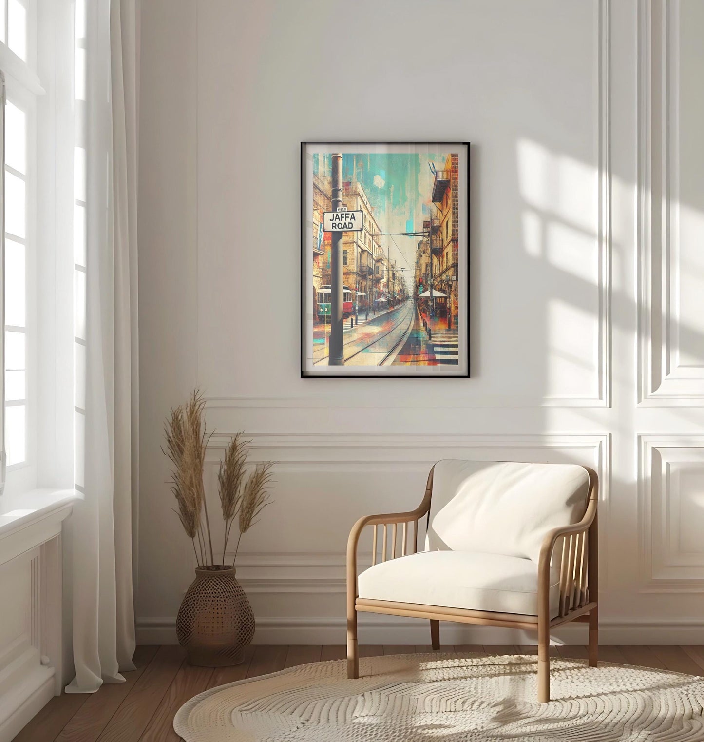 Jaffa Road Wall Art Print - Jerusalem Travel Poster, Israel Gift & Home Decor, Israeli Street Art, Housewarming Present