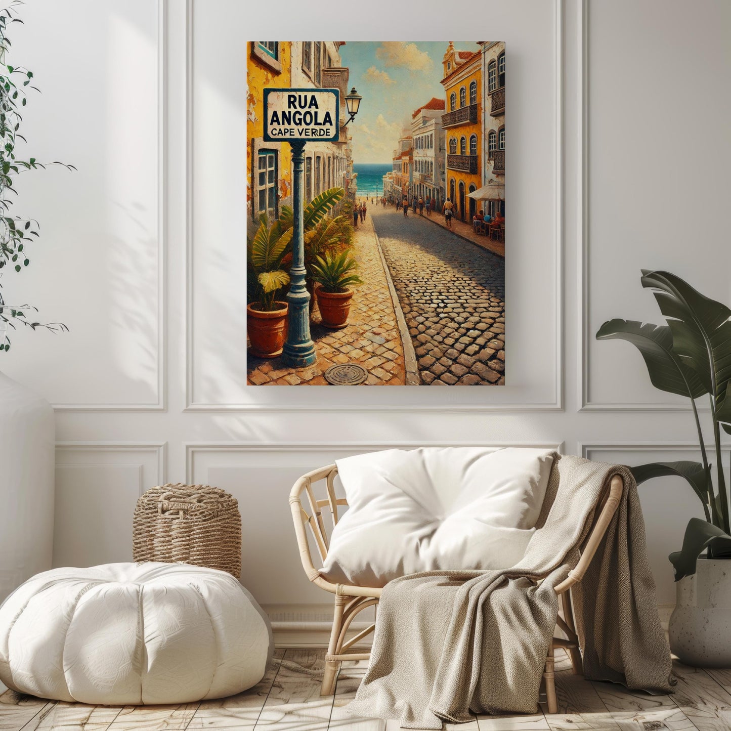 Cape Verde Art, Rua Angola Wall Art, Mindelo Print, Travel Souvenir, Cityscape Poster, Cape Verde Decor, Personalized Gift