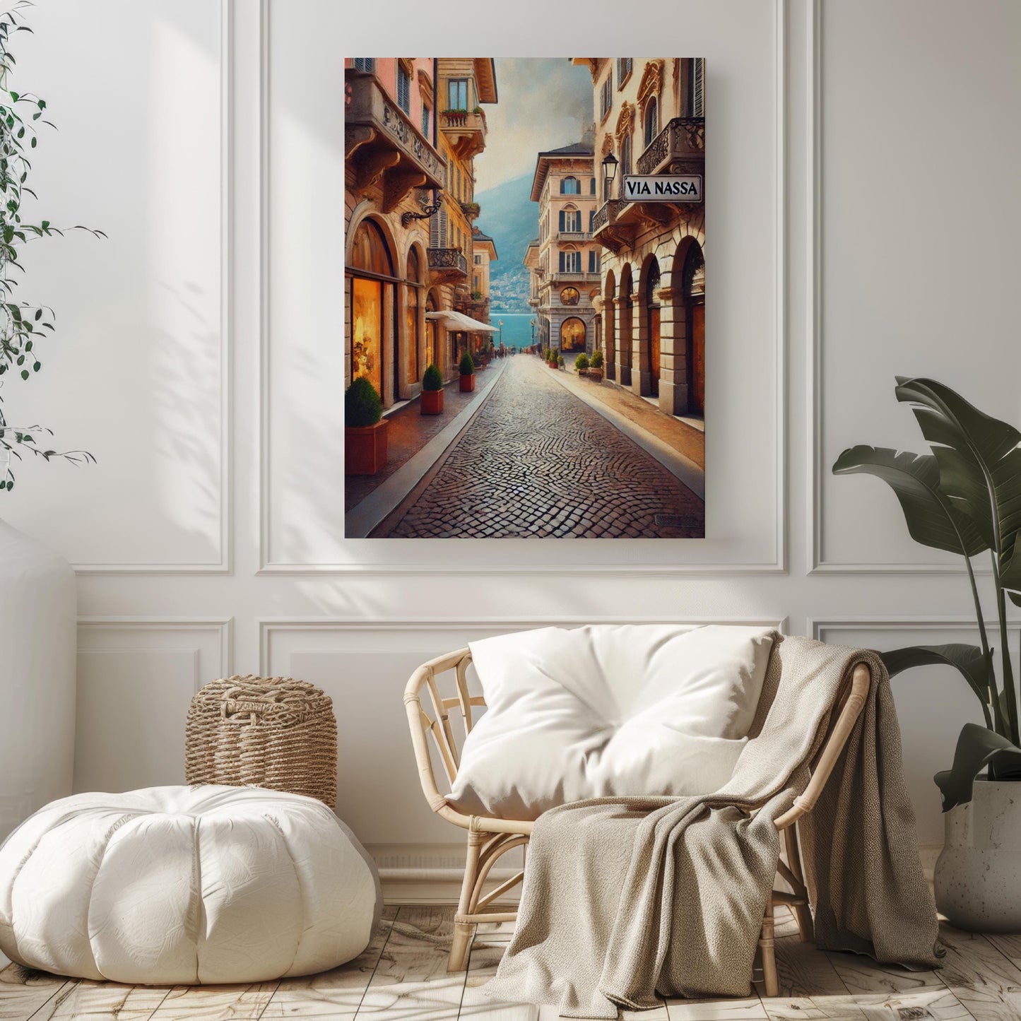 Lugano Wall Art Print: Via Nassa Travel Poster, Switzerland Souvenir & Housewarming Gift, Modern Lugano Decor