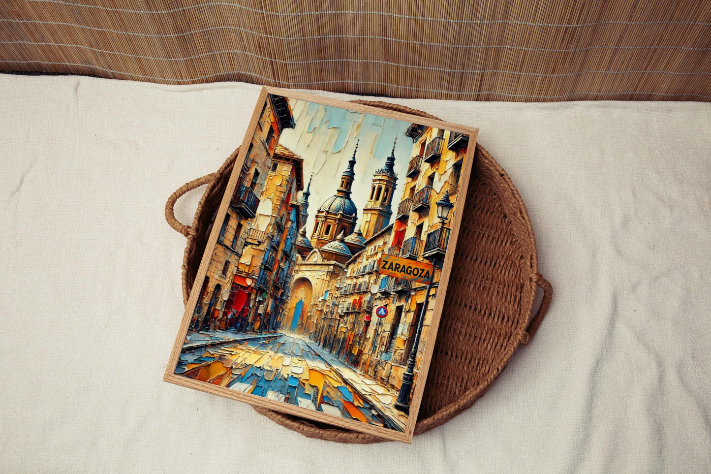 Zaragoza Art Print - Spain City Wall Decor, Travel Poster, European Home Gift, Housewarming & Spain Travel Artwork
