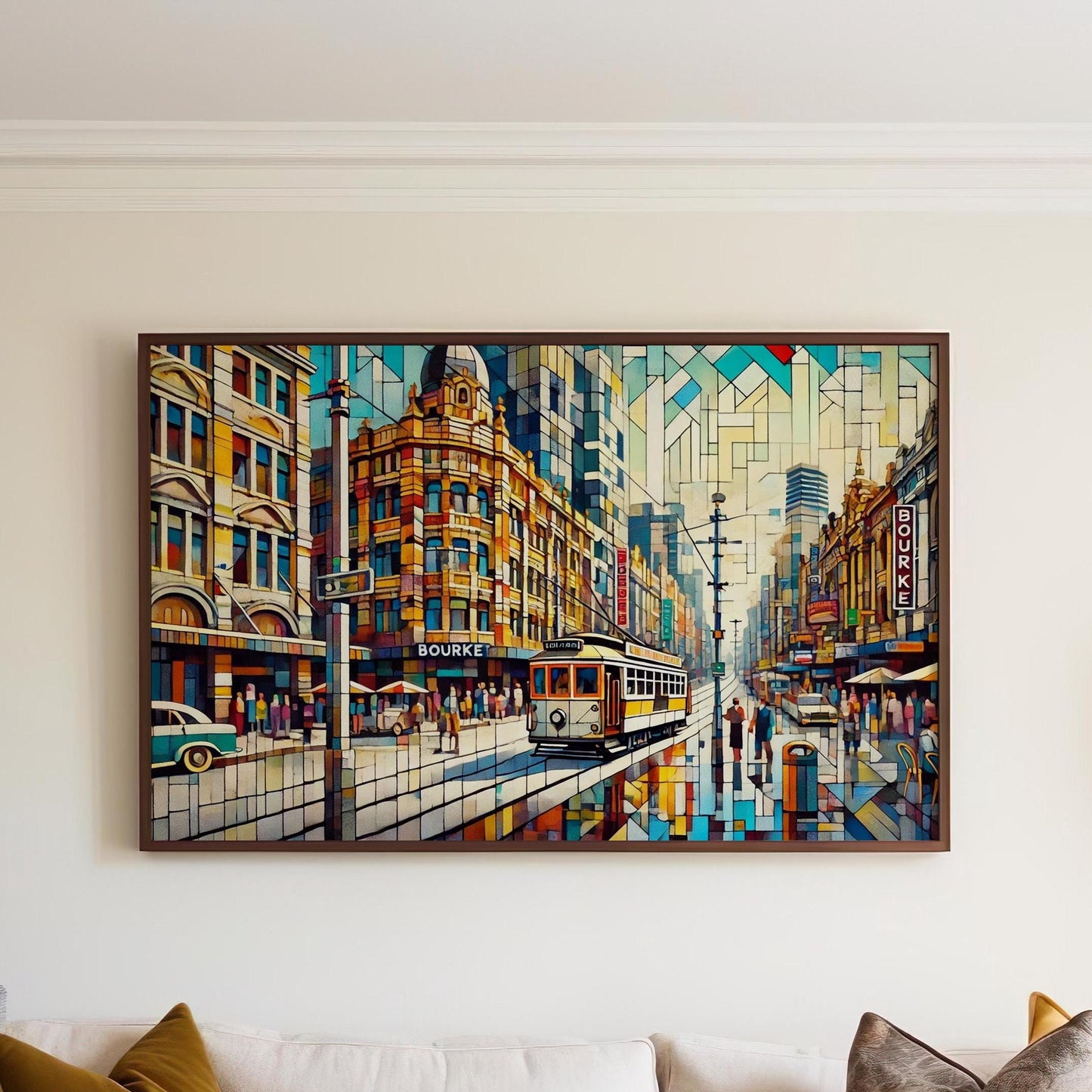 Bourke Street Print - Melbourne Wall Art Travel Poster, Australia Gift & Housewarming Decor, Stylish Urban Australia Art